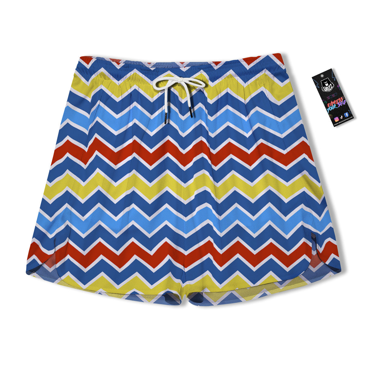 Zigzag Autism Awareness Color Print Pattern Men's Running Shorts-grizzshop