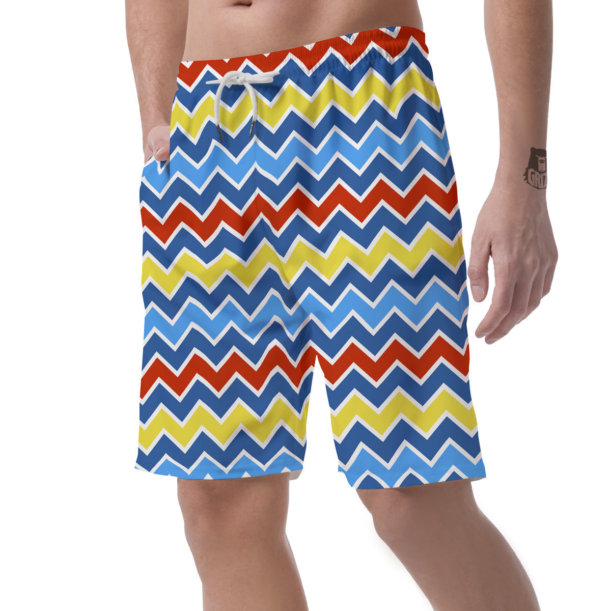 Zigzag Autism Awareness Color Print Pattern Men's Shorts-grizzshop