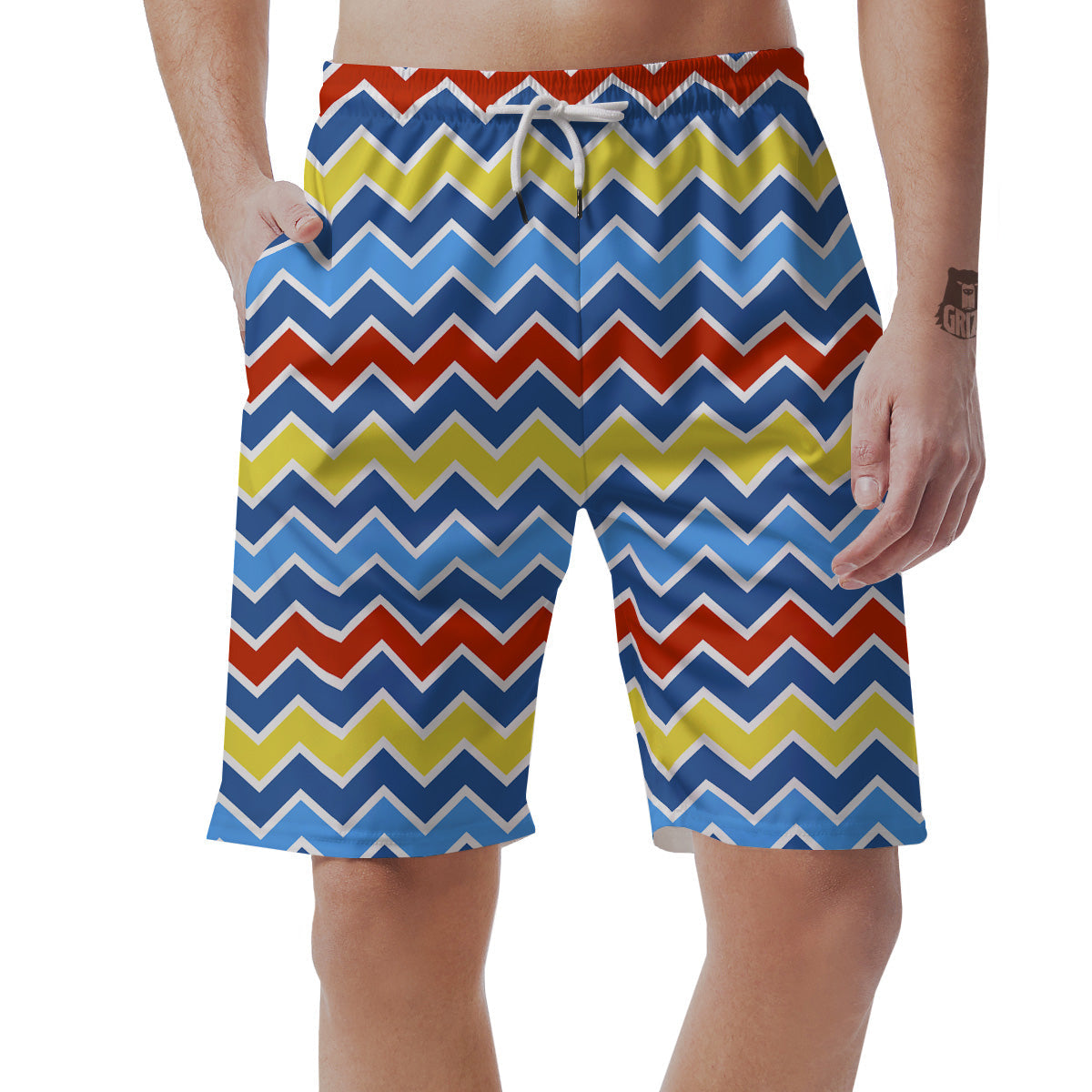 Zigzag Autism Awareness Color Print Pattern Men's Shorts-grizzshop