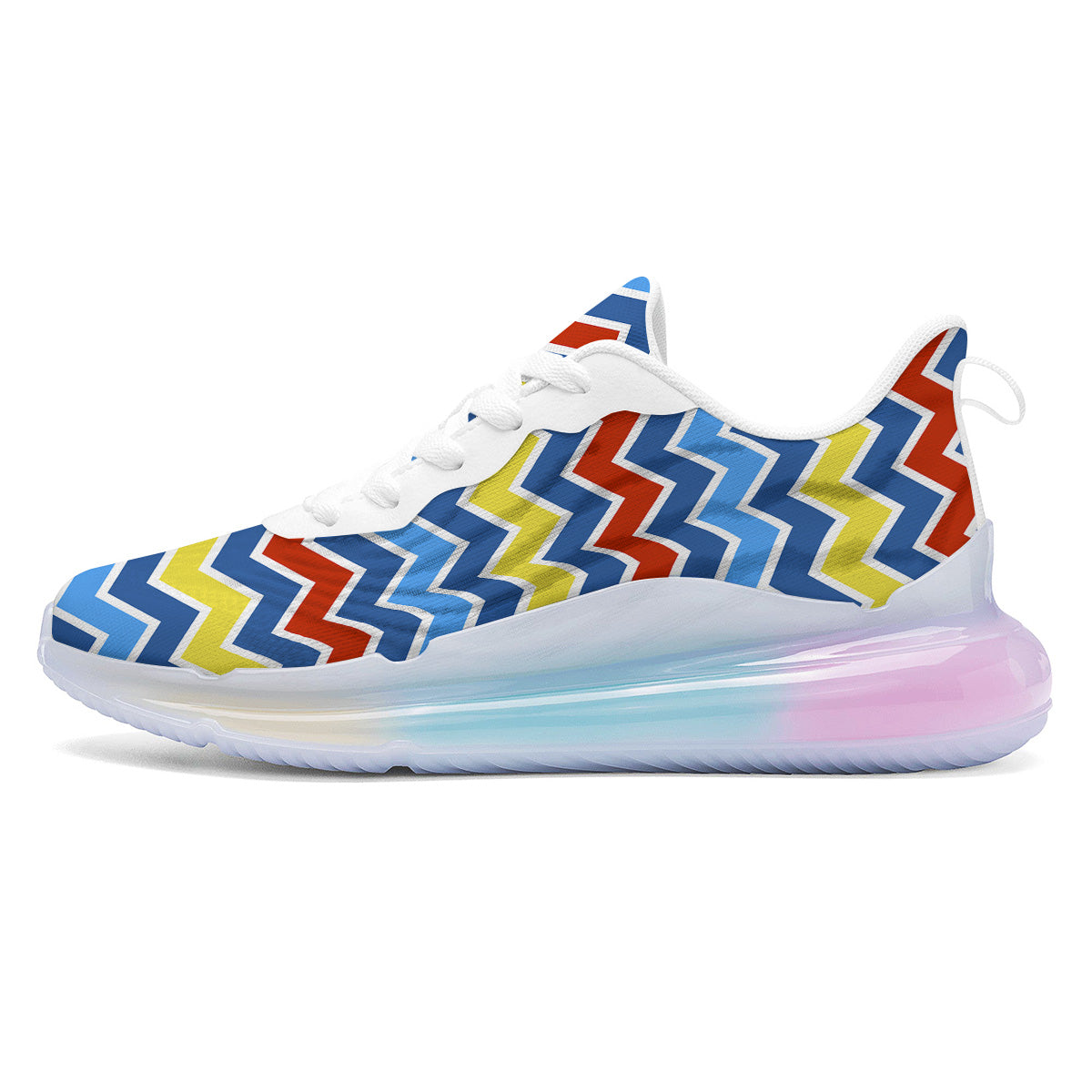 Zigzag Autism Awareness Color Print Pattern Running Sneakers-grizzshop