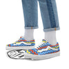 Zigzag Autism Awareness Color Print Pattern Skate Shoes-grizzshop