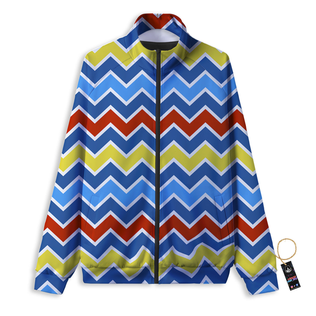 Zigzag Autism Awareness Color Print Pattern Track Jacket-grizzshop