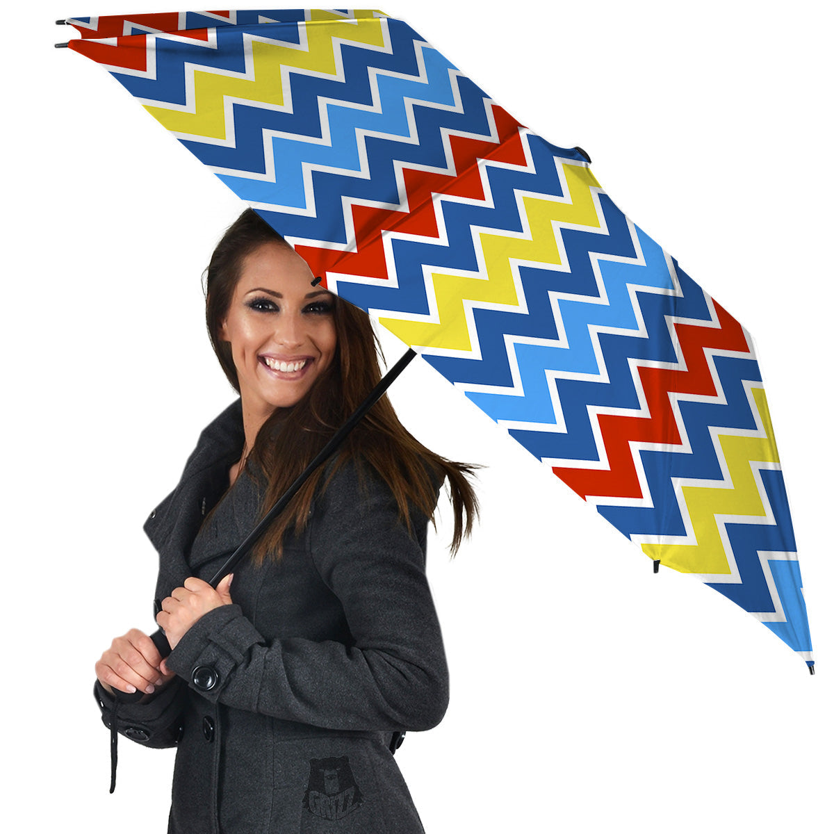 Zigzag Autism Awareness Color Print Pattern Umbrella-grizzshop