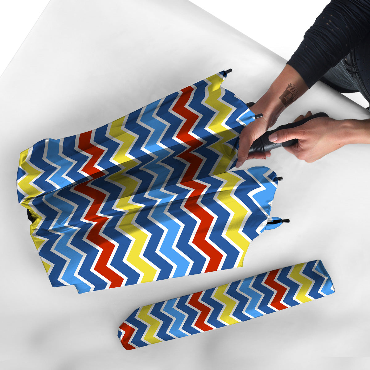 Zigzag Autism Awareness Color Print Pattern Umbrella-grizzshop