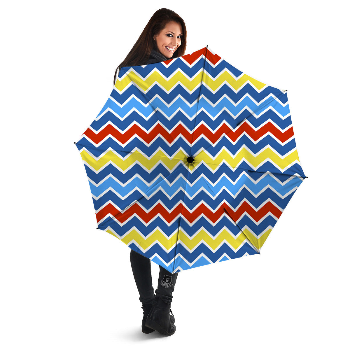 Zigzag Autism Awareness Color Print Pattern Umbrella-grizzshop