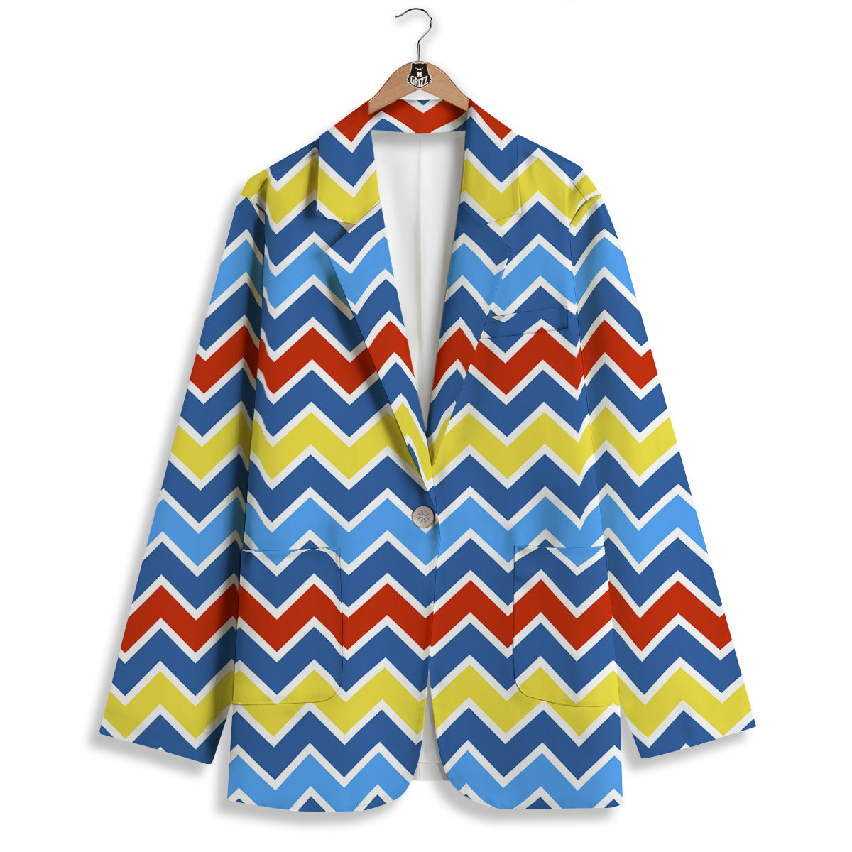 Zigzag Autism Awareness Color Print Pattern Women's Blazer-grizzshop