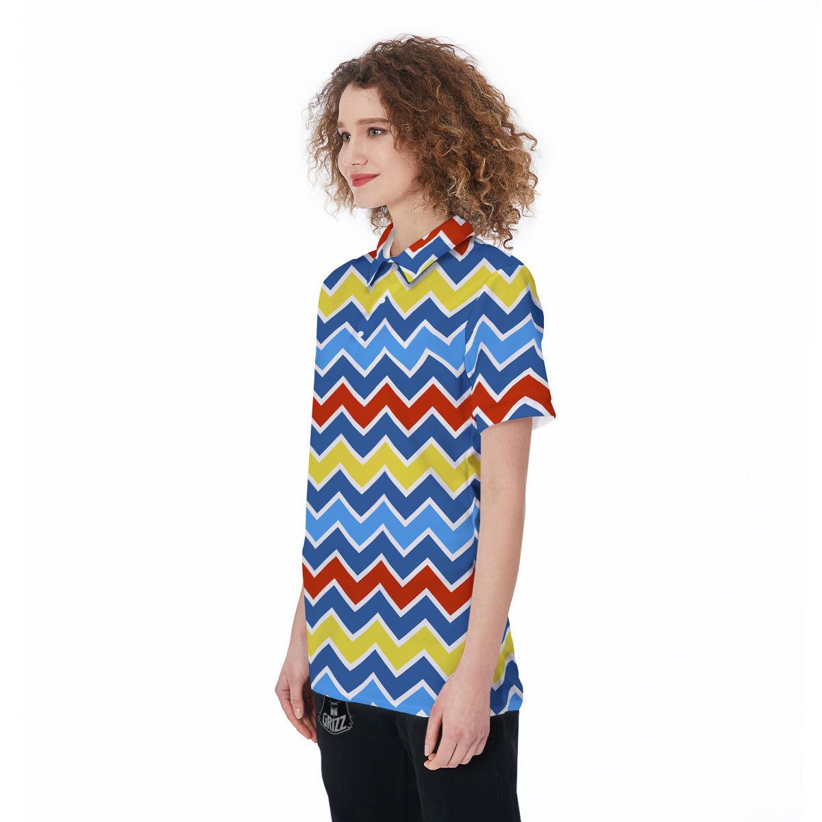 Zigzag Autism Awareness Color Print Pattern Women's Golf Shirts-grizzshop