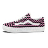 Zigzag Black And Pink Print Pattern Skate Shoes-grizzshop