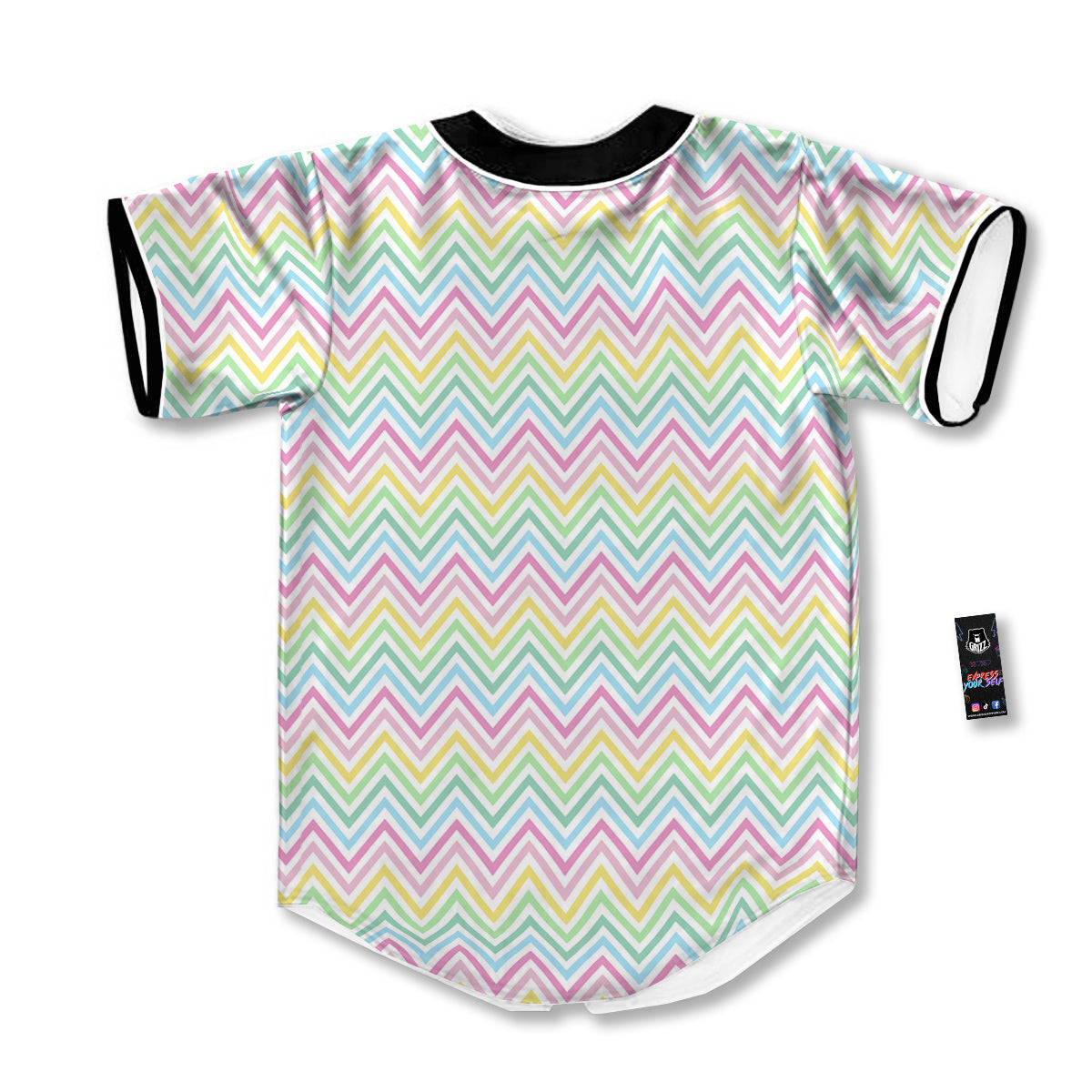 Zigzag Colorful Print Pattern Baseball Jersey-grizzshop