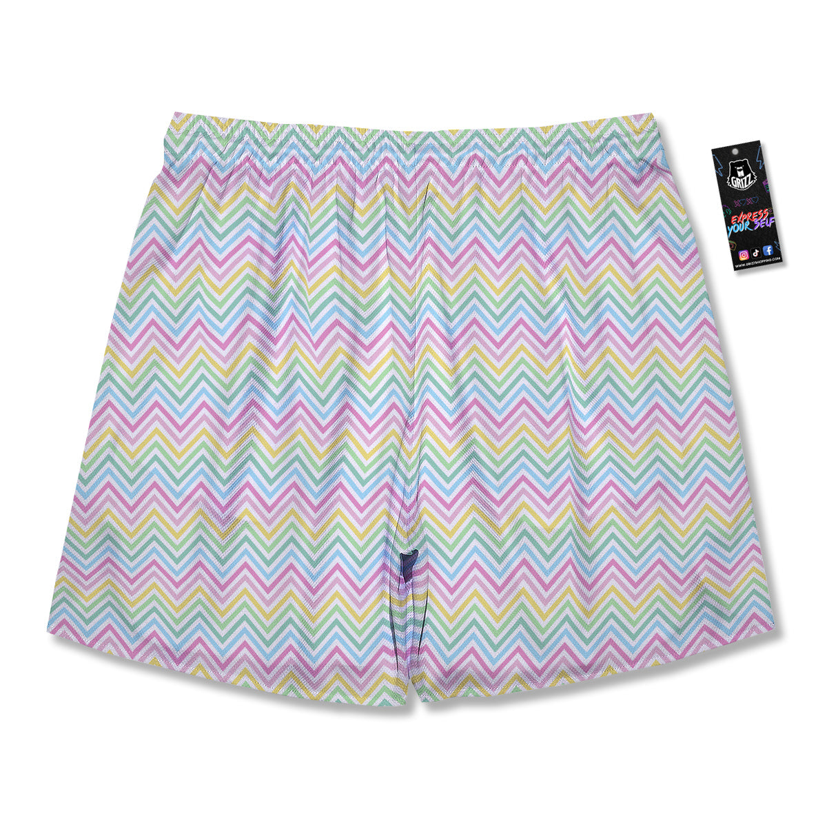 Zigzag Colorful Print Pattern Men's Running Shorts-grizzshop