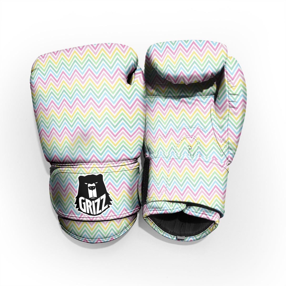 Zigzag Colorful Print Pattern Sparring Gloves-grizzshop
