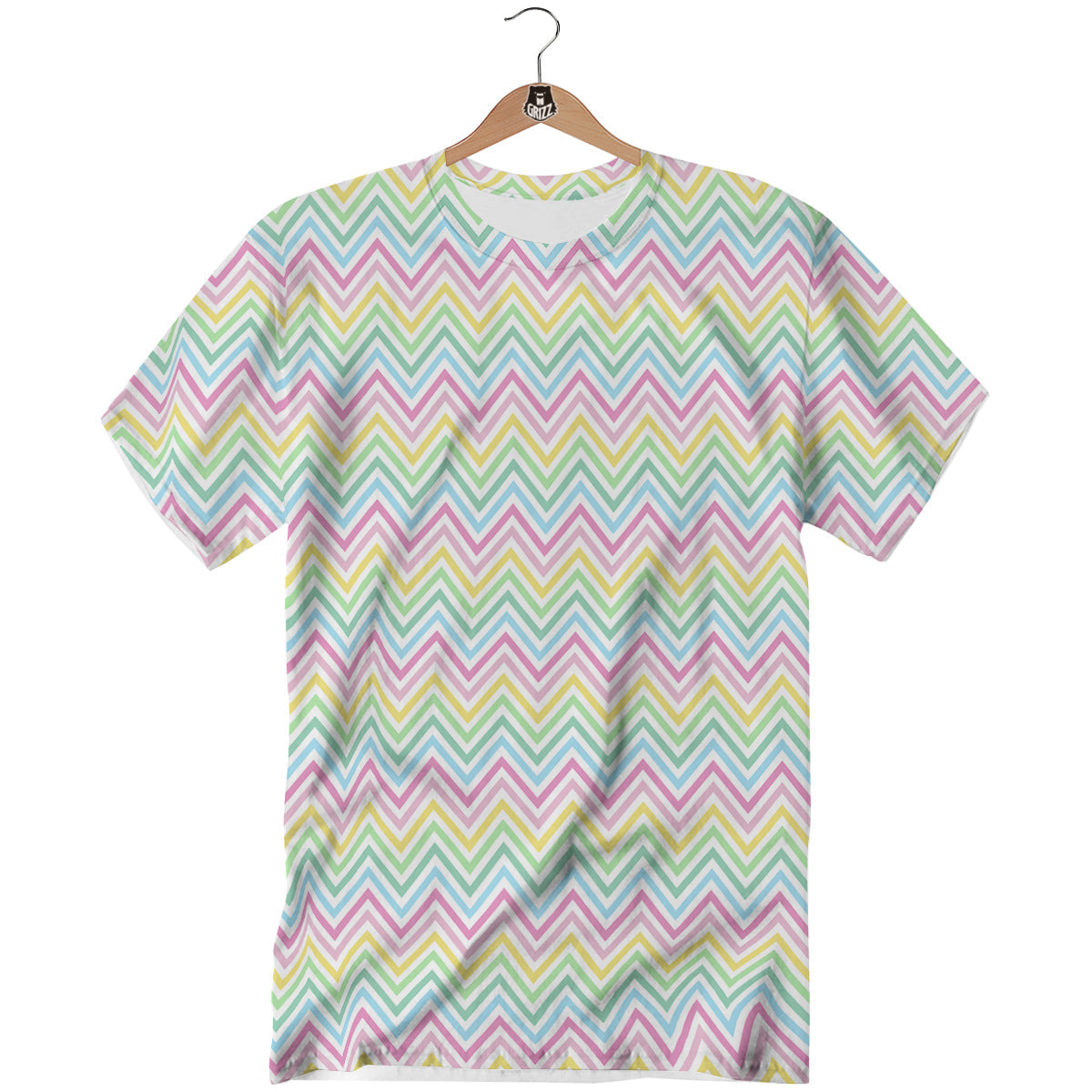 Zigzag Colorful Print Pattern T-Shirt-grizzshop