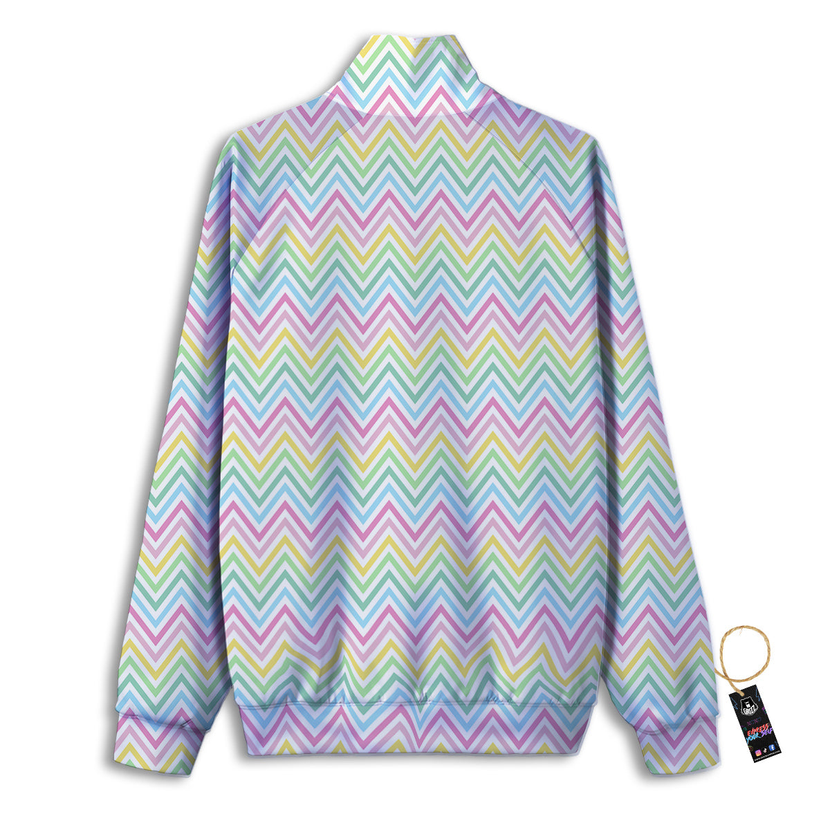 Zigzag Colorful Print Pattern Track Jacket-grizzshop