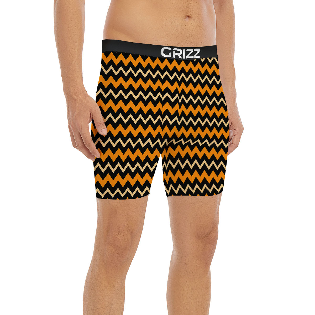 Zigzag Halloween Print Pattern Boxer Briefs-grizzshop