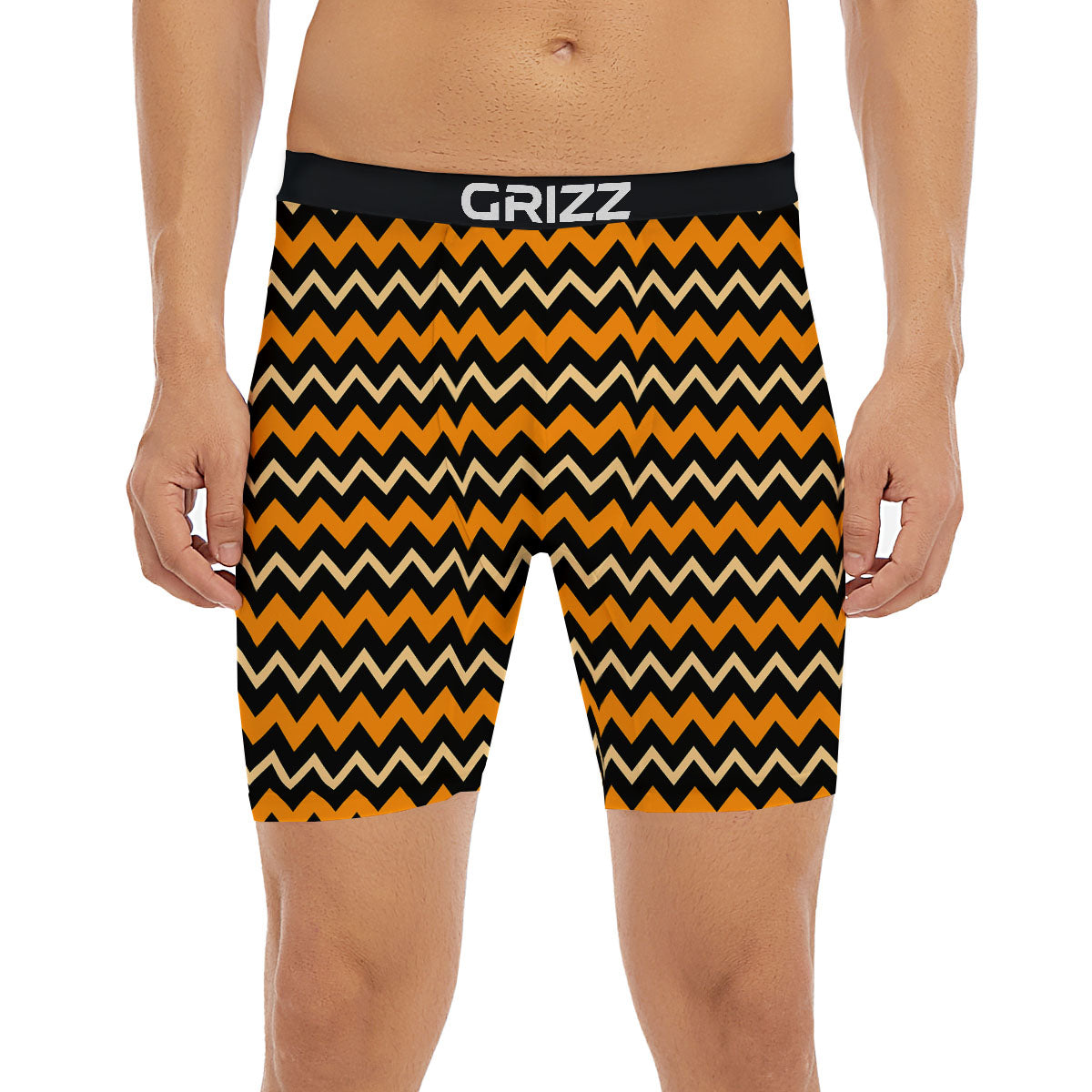 Zigzag Halloween Print Pattern Boxer Briefs-grizzshop