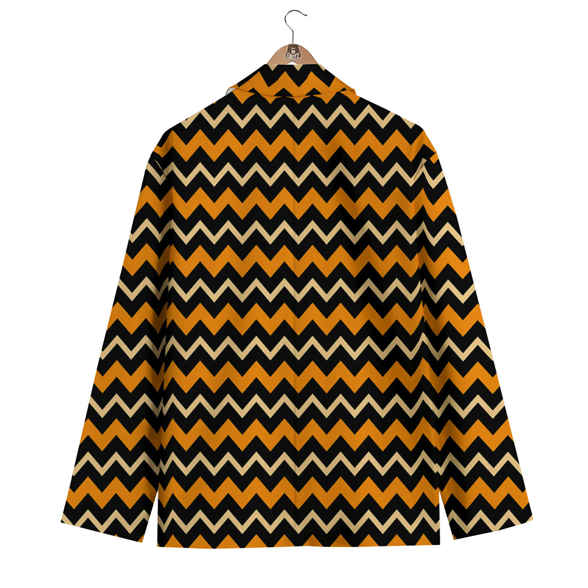 Zigzag Halloween Print Pattern Men's Blazer-grizzshop