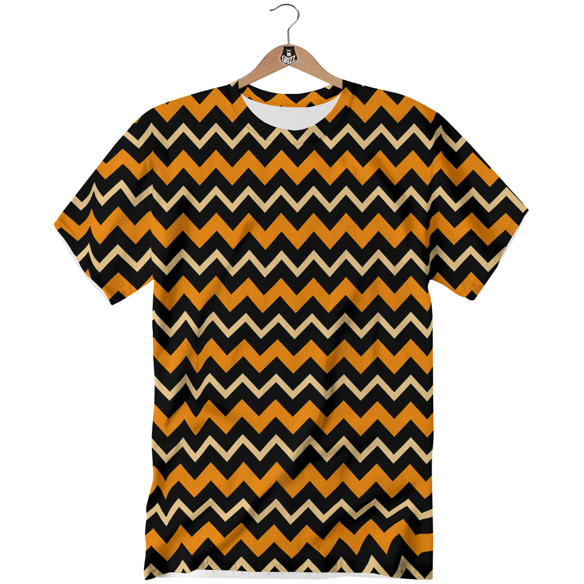Zigzag Halloween Print Pattern T-Shirt-grizzshop