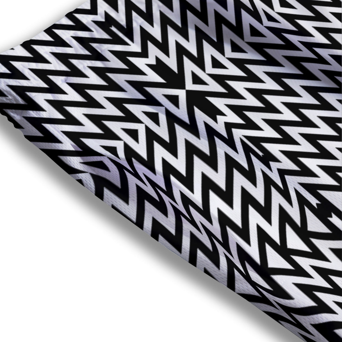 Zigzag Lines Black Print Pattern Mesh Shorts-grizzshop