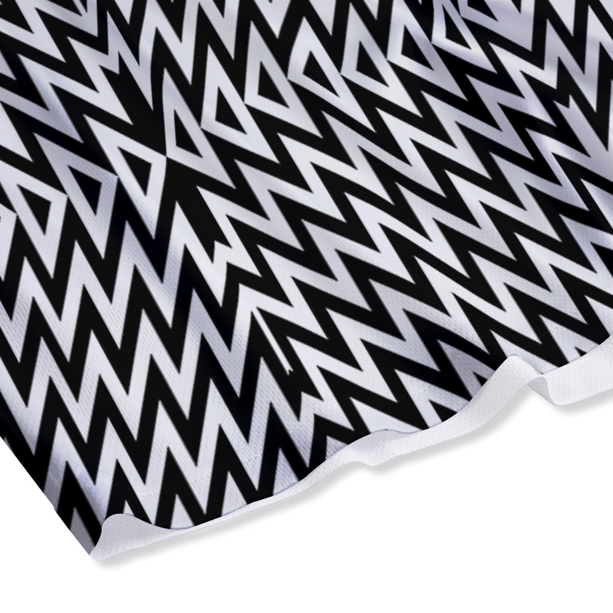 Zigzag Lines Black Print Pattern Mesh Shorts-grizzshop