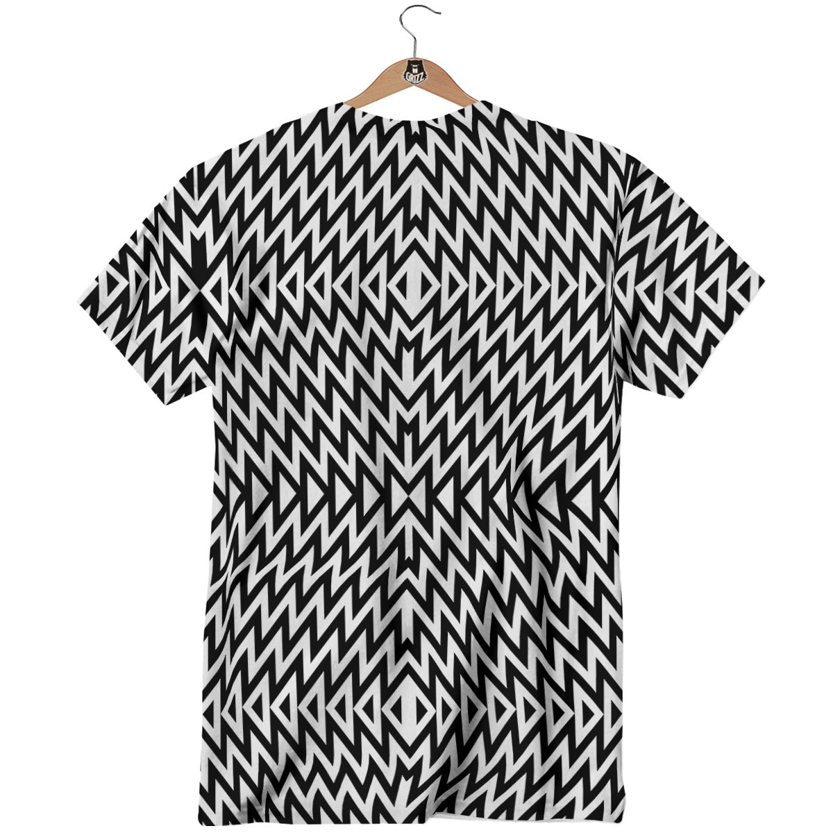 Zigzag Lines Black Print Pattern T-Shirt-grizzshop