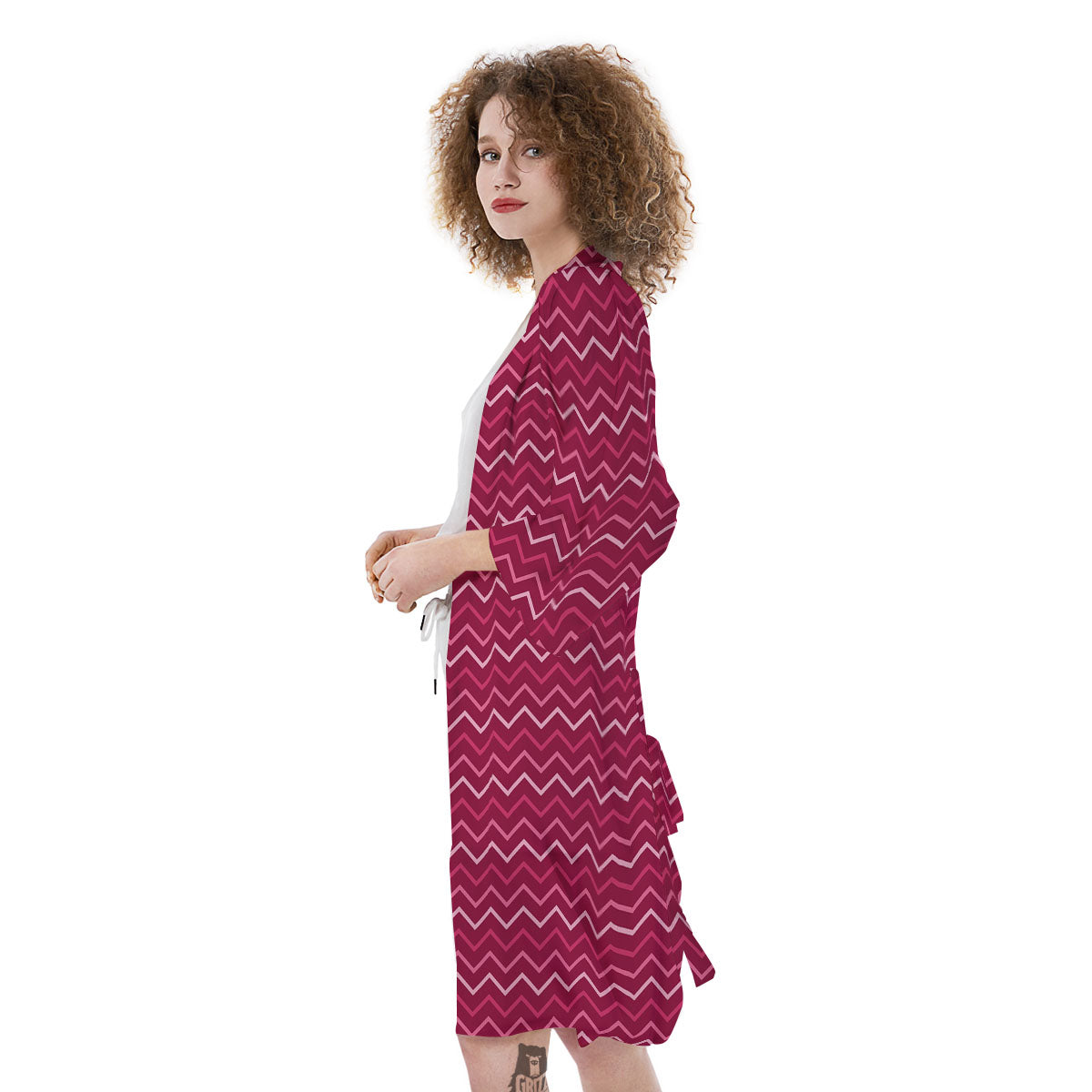 Zigzag Magenta Pink Print Pattern Kimono-grizzshop