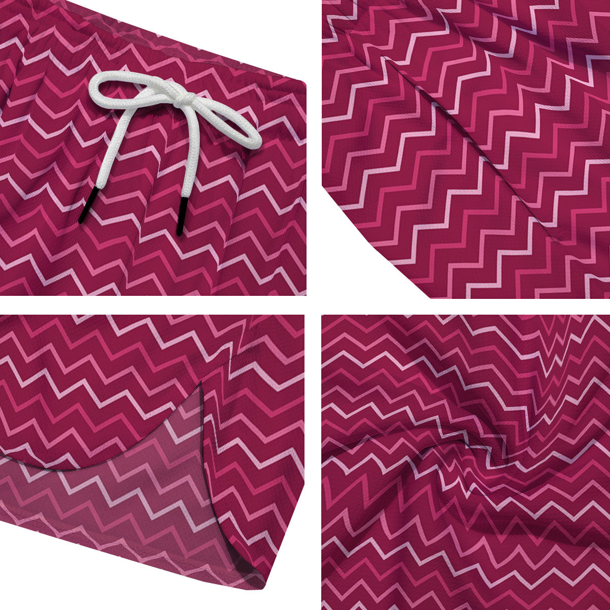 Zigzag Magenta Pink Print Pattern Men's Running Shorts-grizzshop