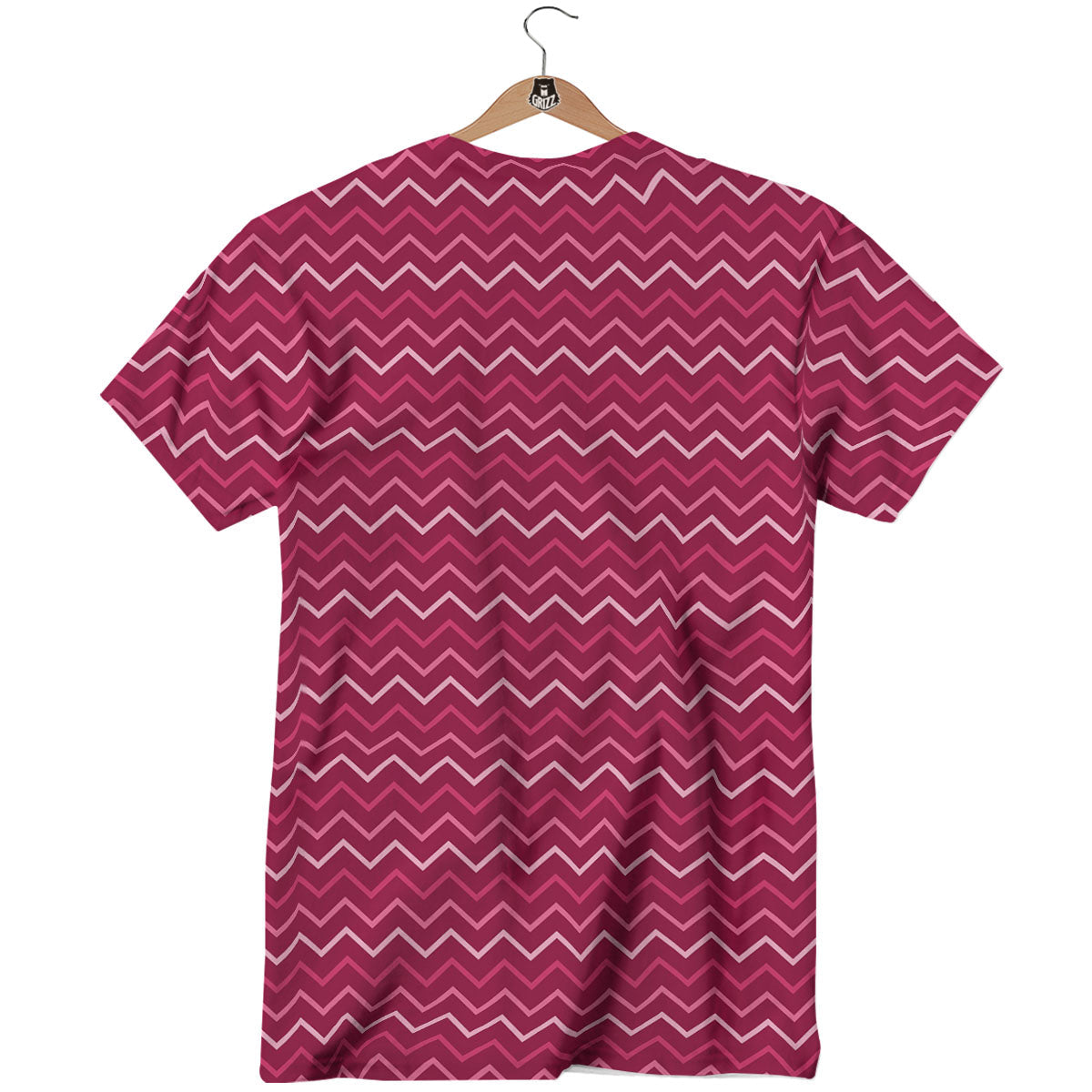 Zigzag Magenta Pink Print Pattern T-Shirt-grizzshop