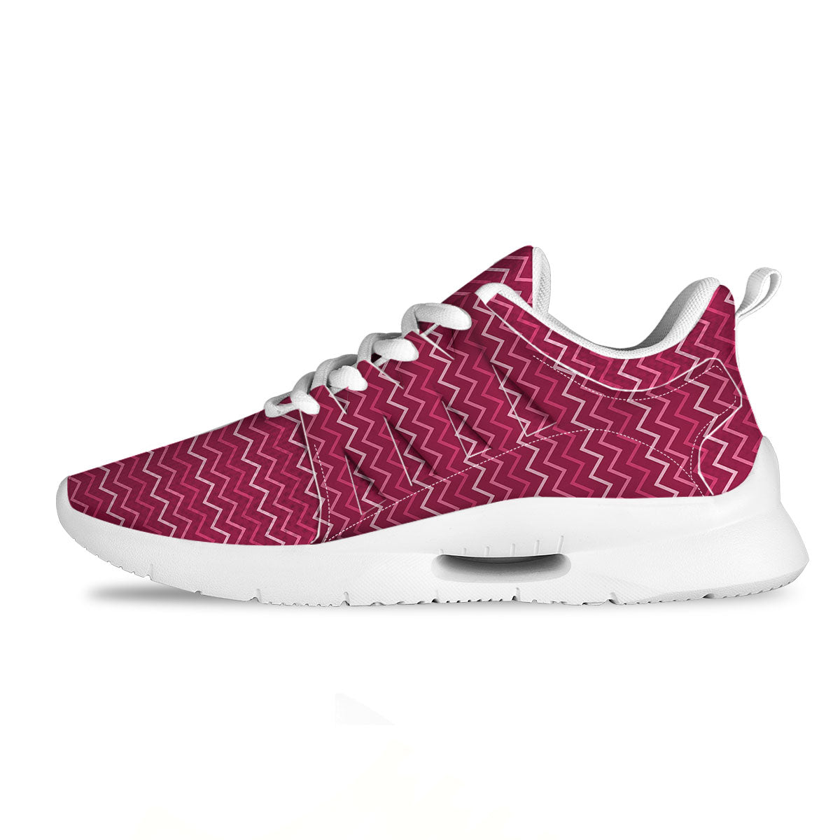 Zigzag Magenta Pink Print Pattern Tennis Shoes-grizzshop