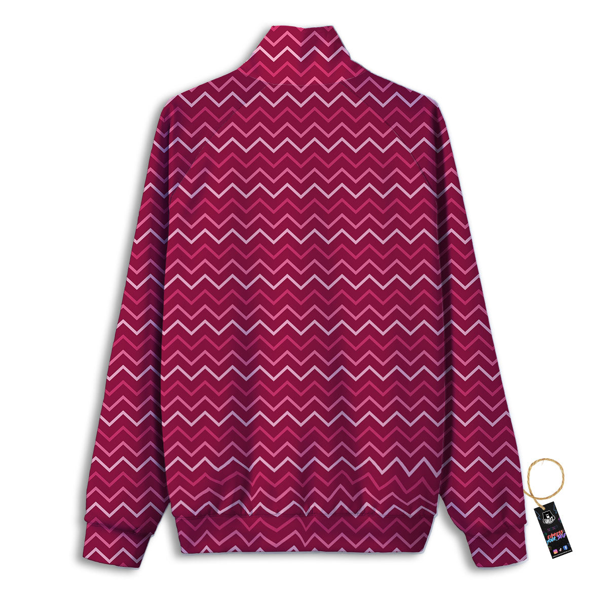Zigzag Magenta Pink Print Pattern Track Jacket-grizzshop