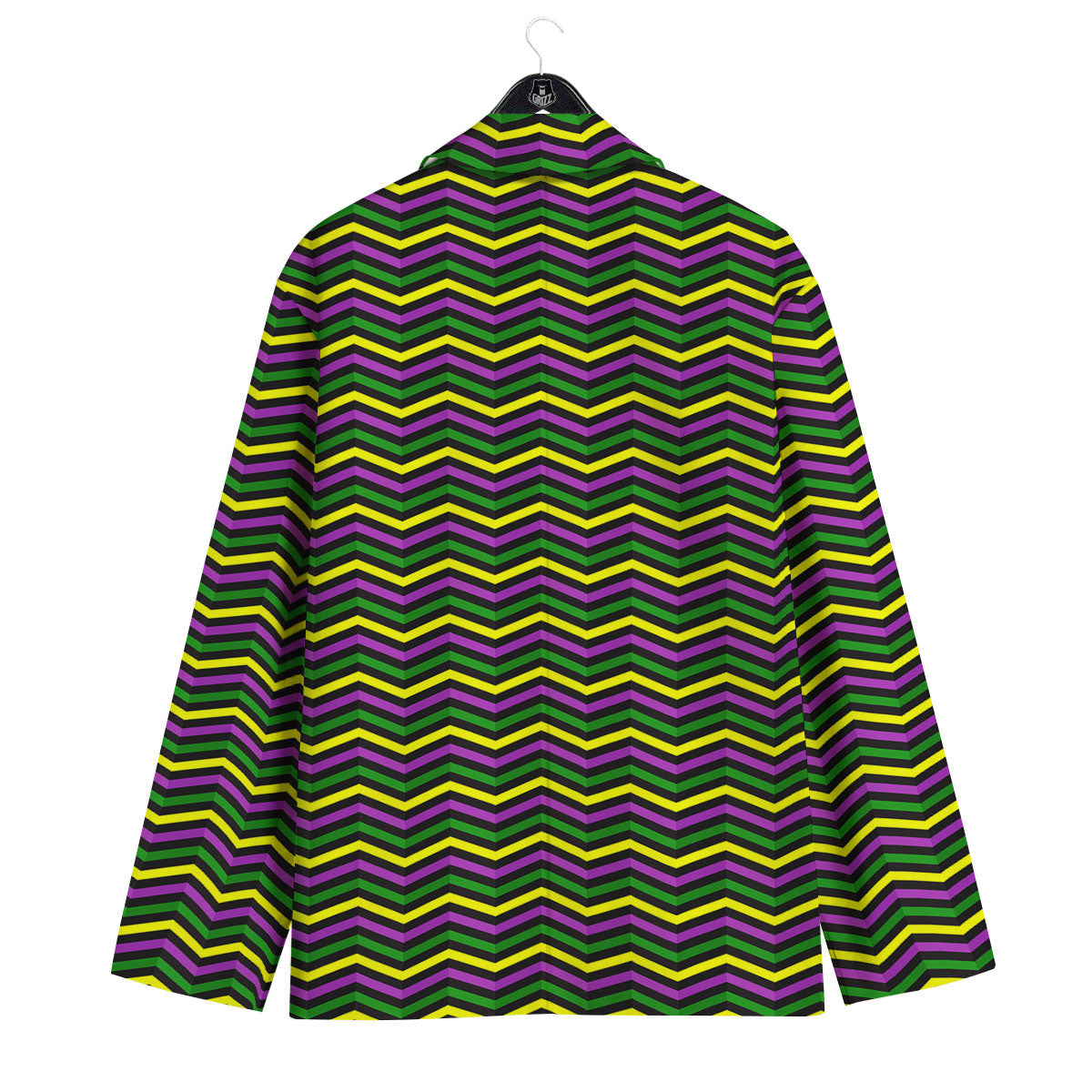Zigzag Mardi Gras Print Pattern Men's Sport Coat-grizzshop