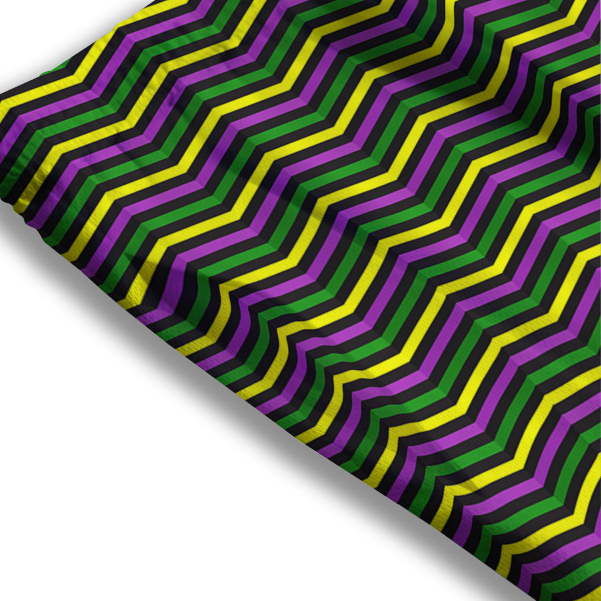 Zigzag Mardi Gras Print Pattern Mesh Shorts