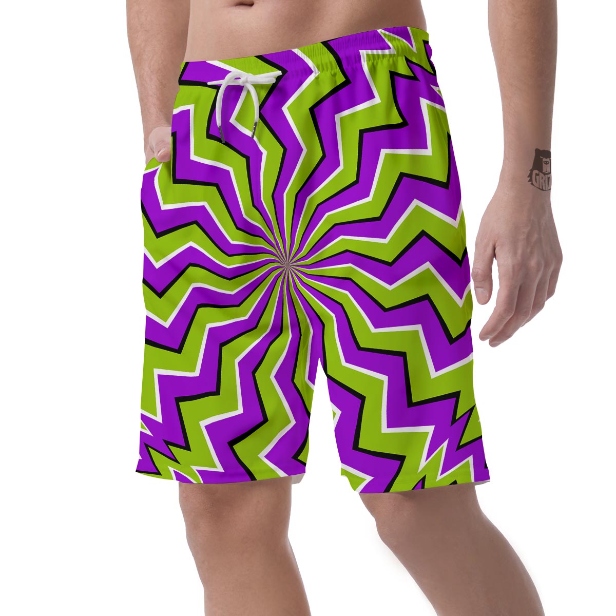 Zigzag Optical illusion Men's Shorts-grizzshop