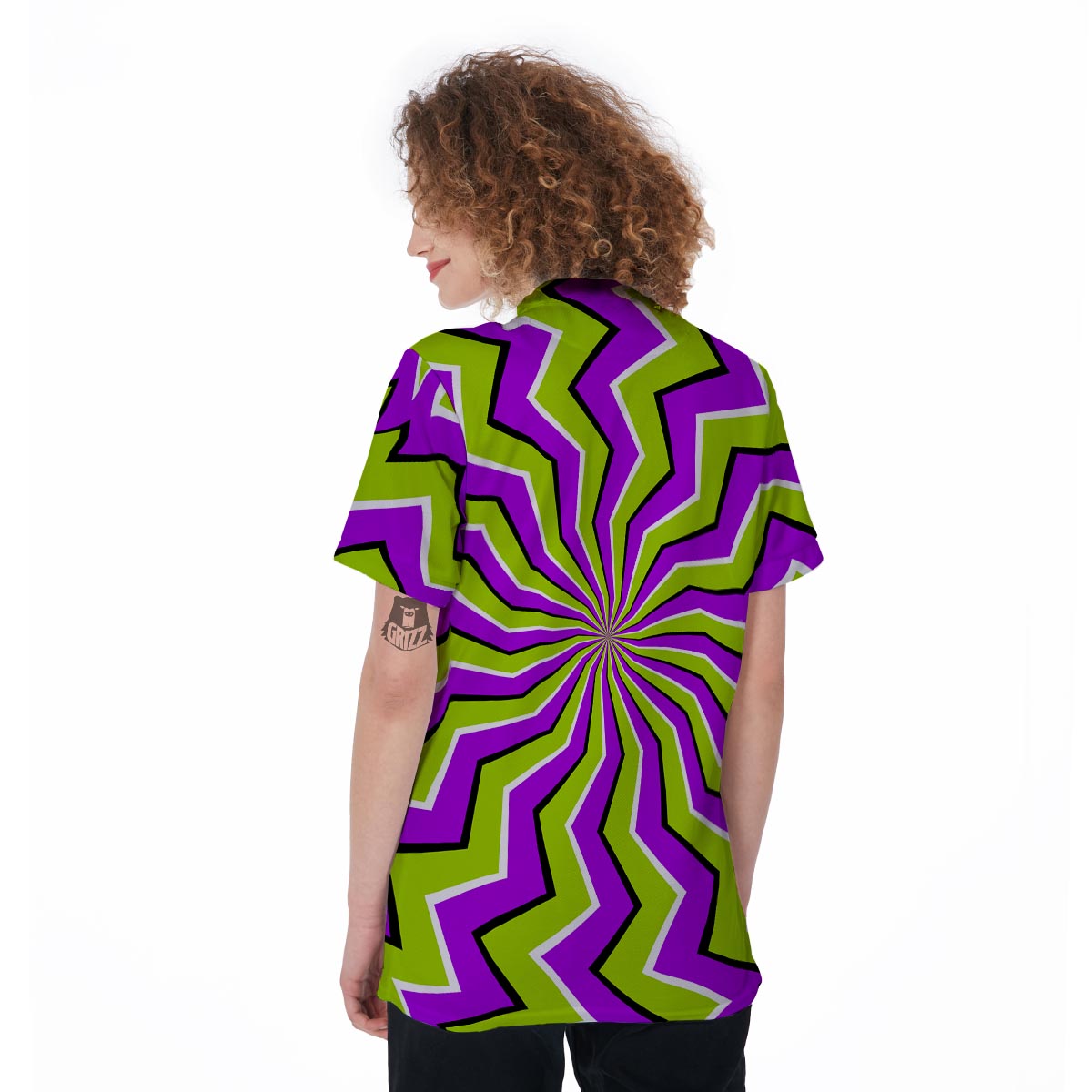 Zigzag Optical illusion Women's Golf Shirts-grizzshop