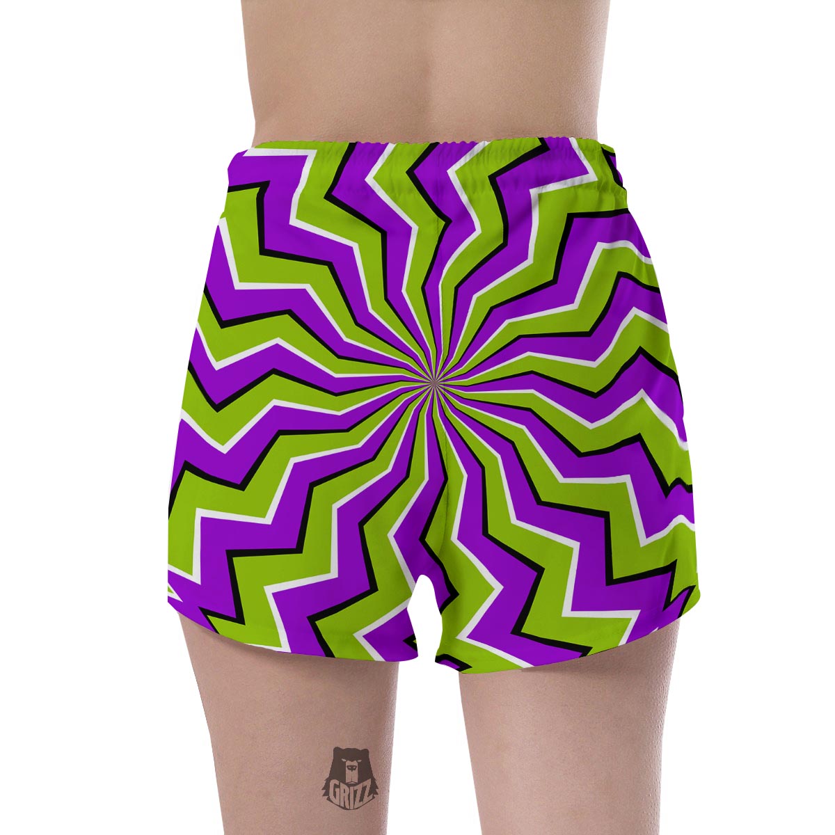 Zigzag Optical illusion Women's Shorts-grizzshop