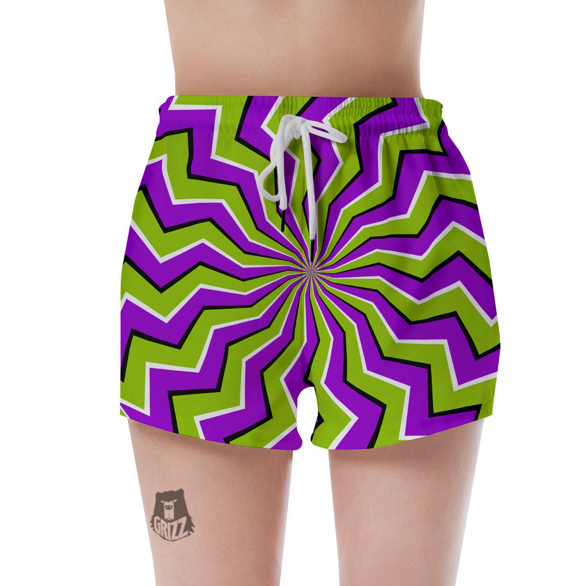 Zigzag Optical illusion Women's Shorts-grizzshop