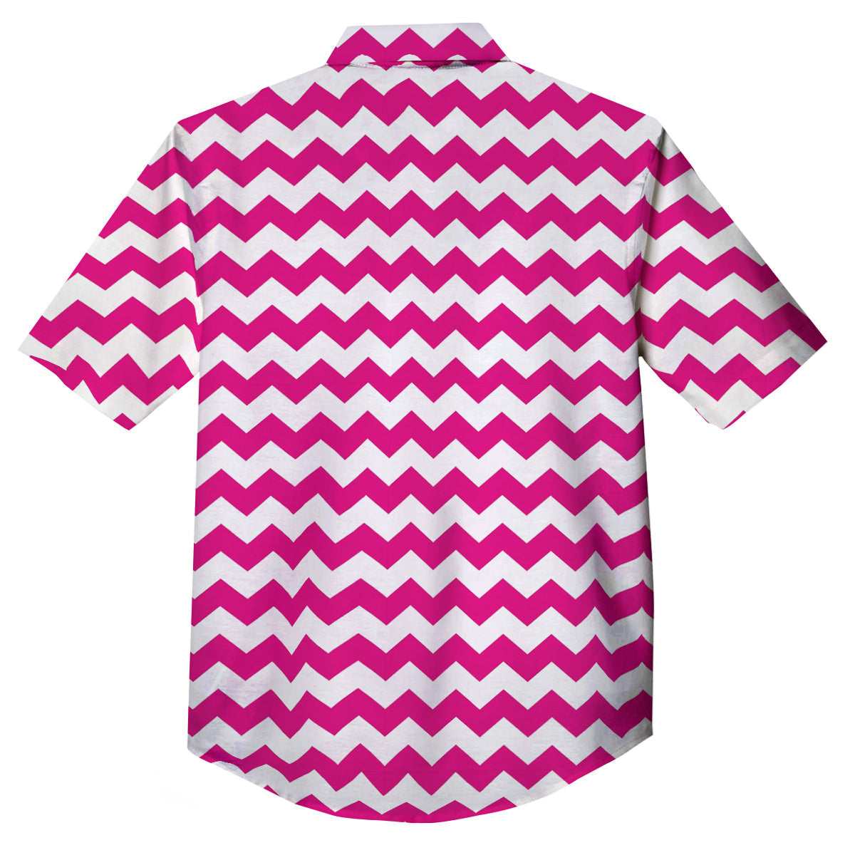 Zigzag Pink And White Print Pattern Button Up Shirt-grizzshop