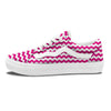 Zigzag Pink And White Print Pattern Skate Shoes-grizzshop