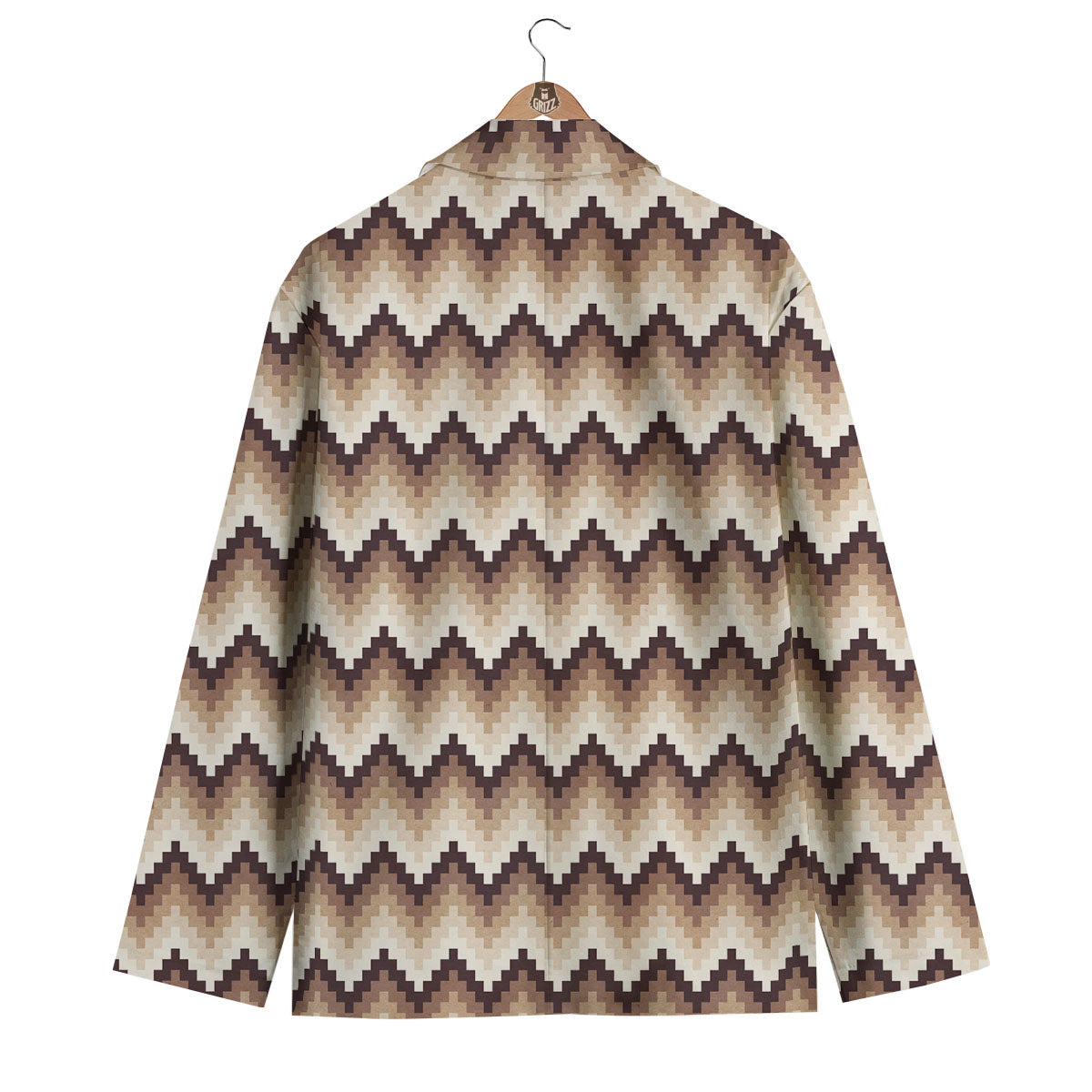 Zigzag Pixel Print Pattern Men's Blazer-grizzshop