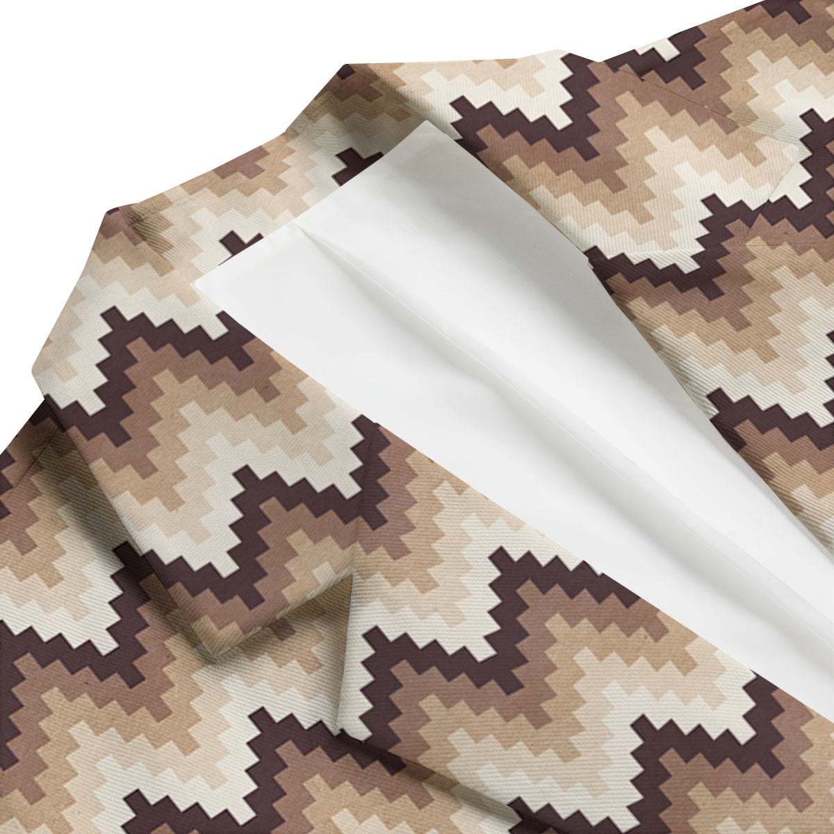 Zigzag Pixel Print Pattern Men's Blazer-grizzshop
