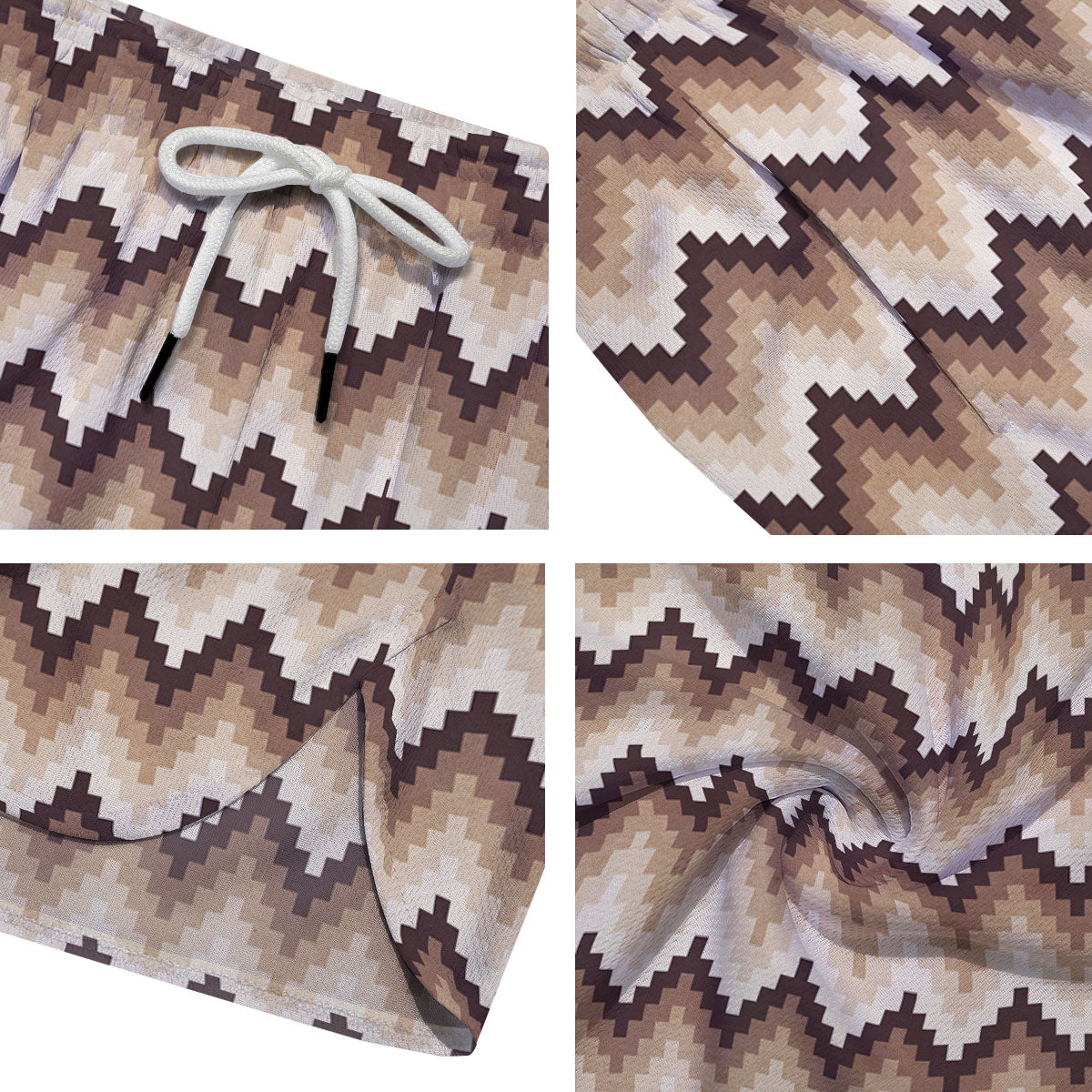 Zigzag Pixel Print Pattern Men's Running Shorts-grizzshop