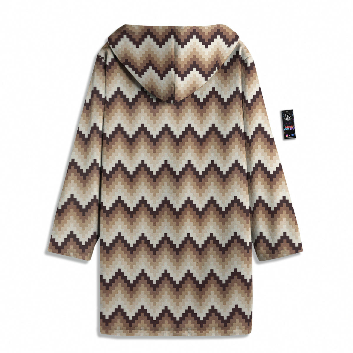 Zigzag Pixel Print Pattern Men's Windbreaker Jacket-grizzshop
