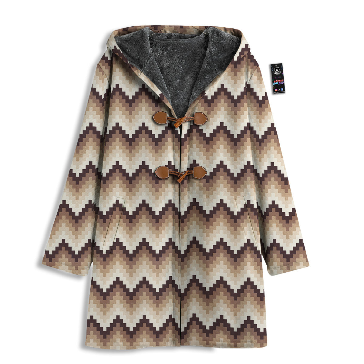 Zigzag Pixel Print Pattern Men's Windbreaker Jacket-grizzshop