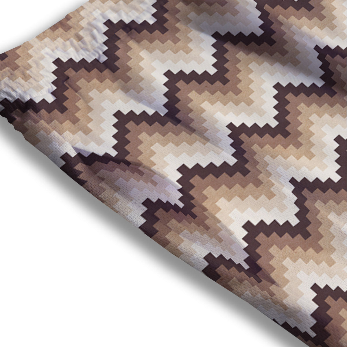 Zigzag Pixel Print Pattern Mesh Shorts-grizzshop
