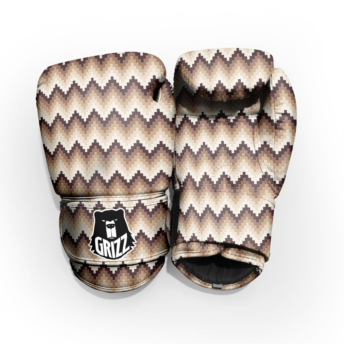 Zigzag Pixel Print Pattern Sparring Gloves-grizzshop