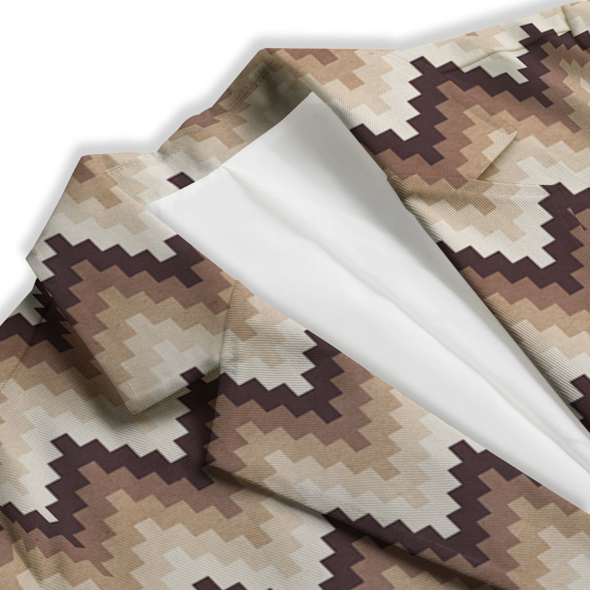 Zigzag Pixel Print Pattern Women's Blazer-grizzshop