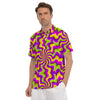 Zigzag Psychedelic Optical illusion Men's Golf Shirts-grizzshop