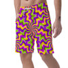 Zigzag Psychedelic Optical illusion Men's Shorts-grizzshop