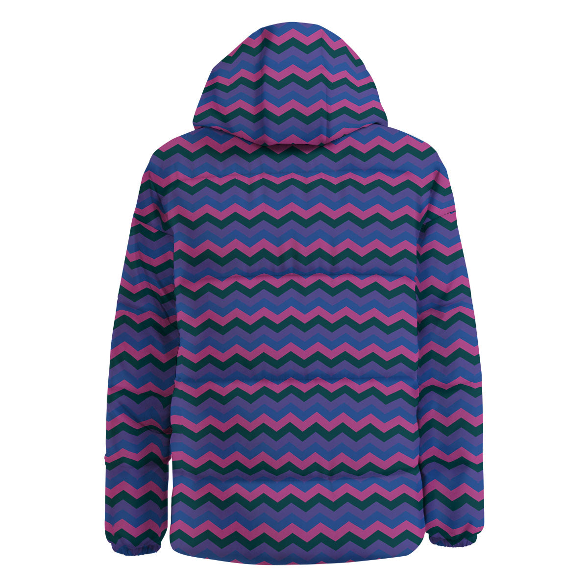 Zigzag Purple And Blue Print Pattern Down Jacket-grizzshop