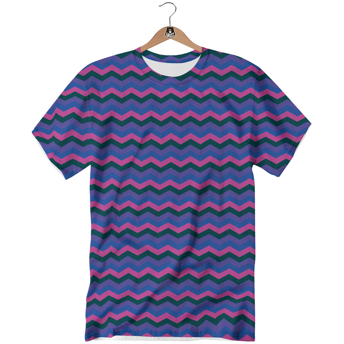 Zigzag Purple And Blue Print Pattern T-Shirt-grizzshop