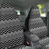 Zigzag White And Black Print Pattern Car Seat Covers-grizzshop